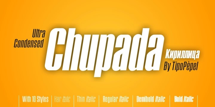 Beispiel einer Chupada-Schriftart